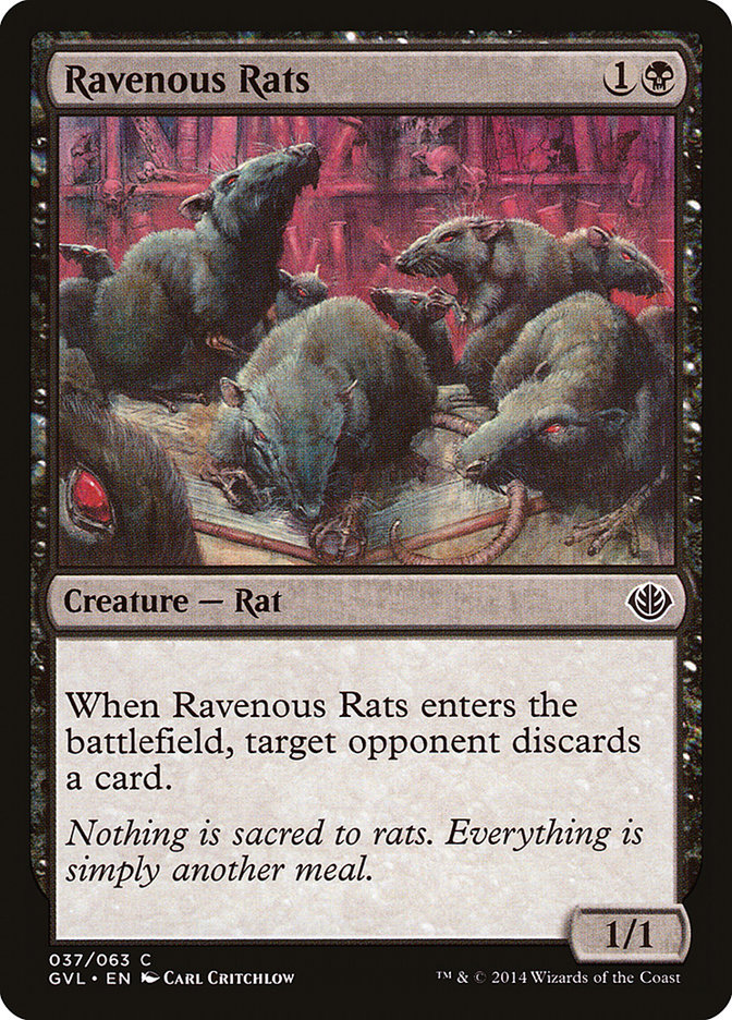 Ravenous Rats (Garruk vs. Liliana) [Duel Decks Anthology] Magic: The Gathering