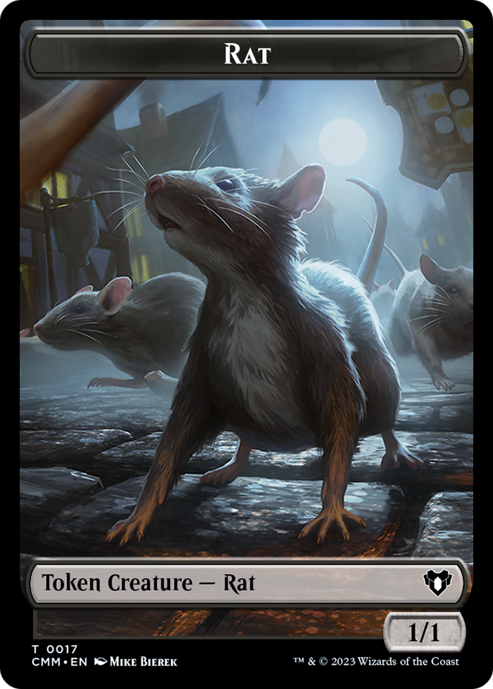 Rat Token [Commander Masters Tokens] Magic: The Gathering