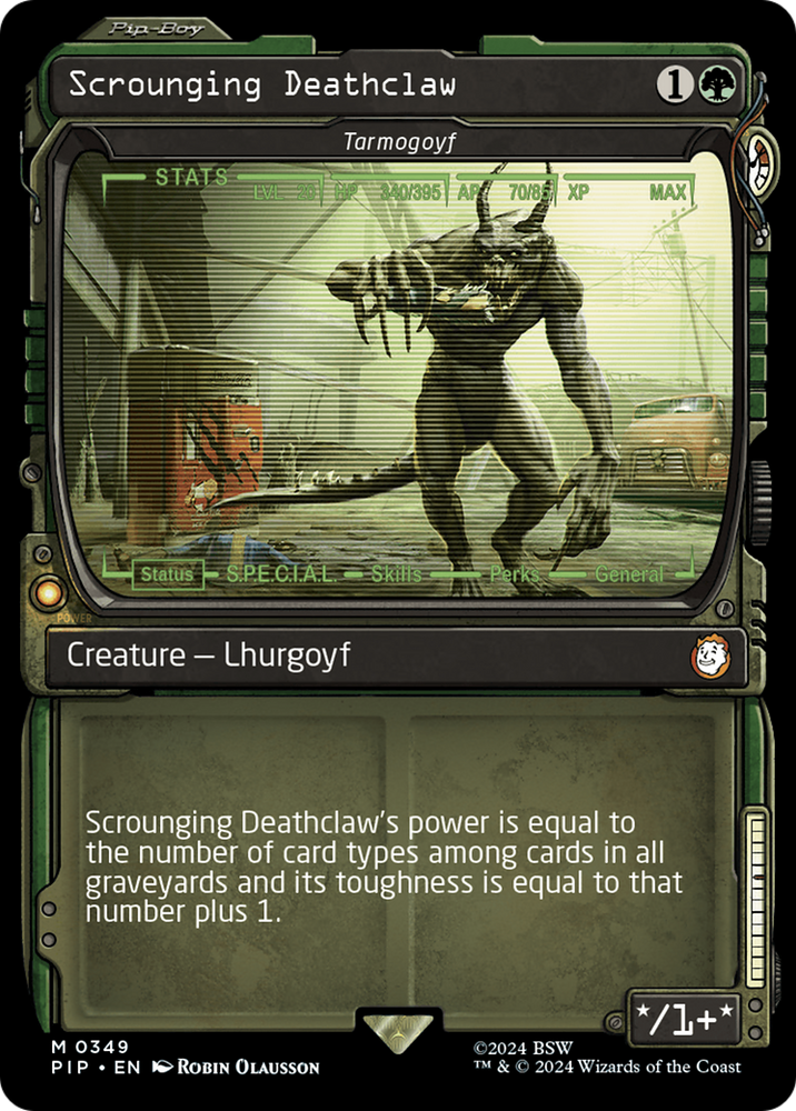 Scrounging Deathclaw - Tarmogoyf (Showcase) [Fallout] Magic: The Gathering