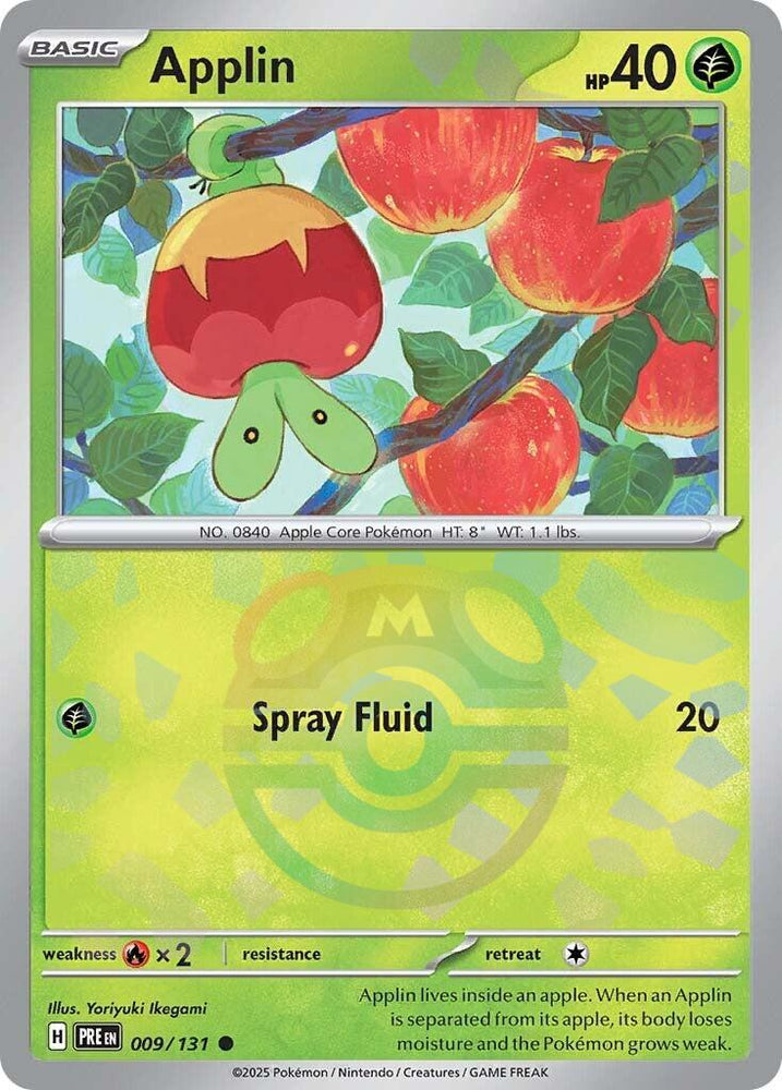 Applin (009/131) (Master Ball Pattern) [Scarlet & Violet: Prismatic Evolutions] - Pokemon Cards For Your TCG Needs!