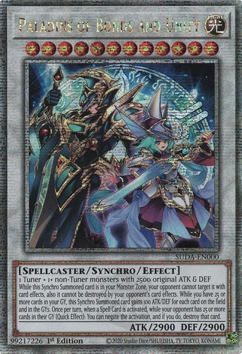 Paladins of Bonds and Unity [SUDA-EN000] Quarter Century Secret Rare - Yugioh Cards For Your TCG Needs!