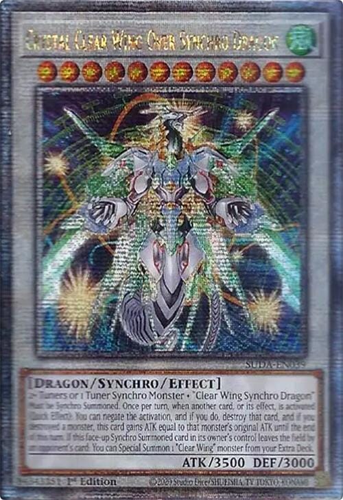 Crystal Clear Wing Over Synchro Dragon (Quarter Century Secret Rare) [SUDA-EN039] - Yugioh Cards For Your TCG Needs!