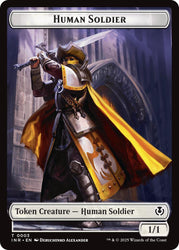 Human Soldier (0003) // Clue Double-Sided Token [Innistrad Remastered Tokens] Magic: The Gathering
