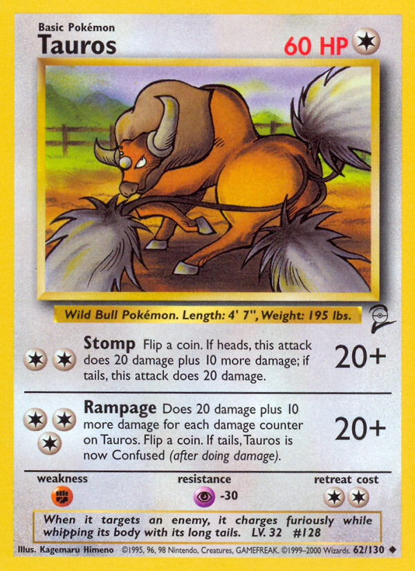 Tauros (62/130) [Base Set 2] Pokémon