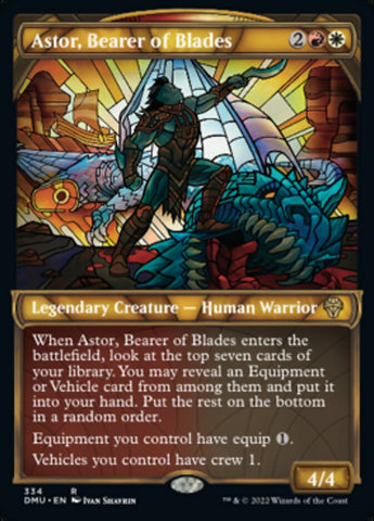 Astor, Bearer of Blades (Showcase Textured) [Dominaria United] Magic: The Gathering
