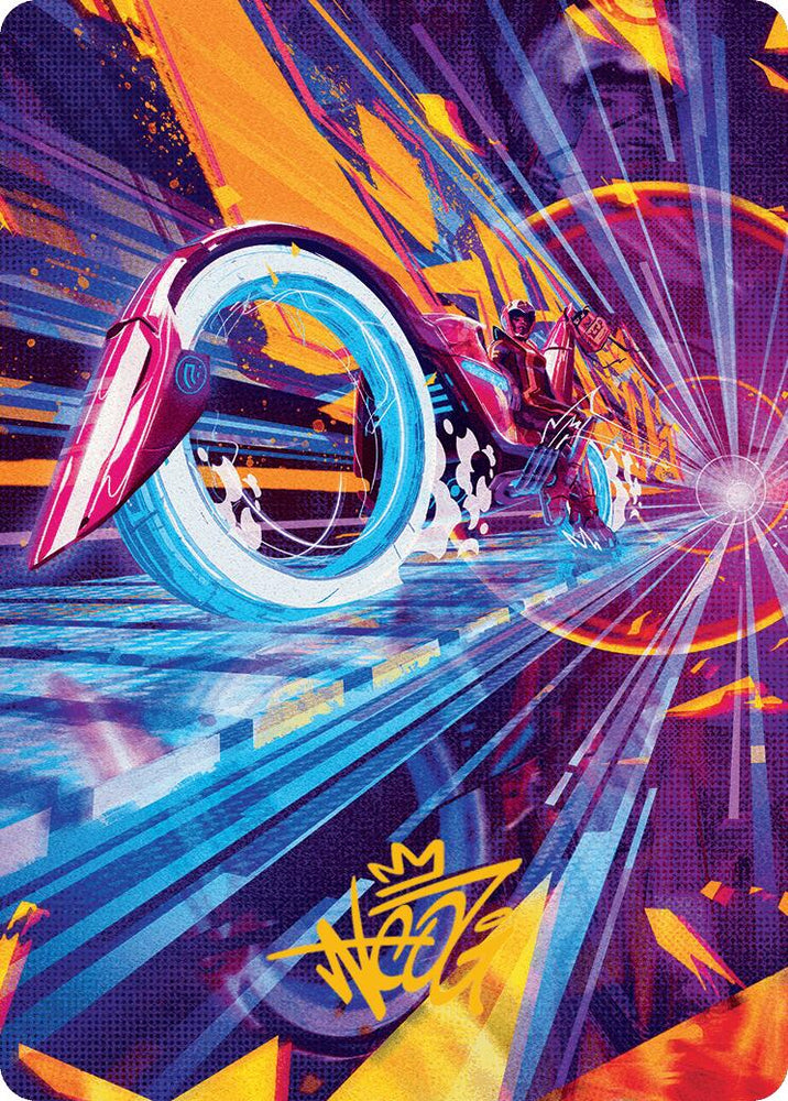 Spotcycle Scouter Art Card (Gold-Stamped Signature) [Aetherdrift Art Series] Magic: The Gathering