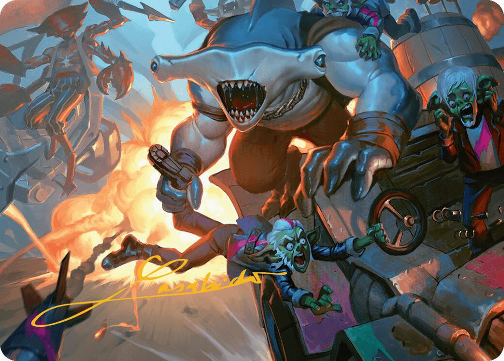 Trade the Helm Art Card (Gold-Stamped Signature) [Aetherdrift Art Series] Magic: The Gathering