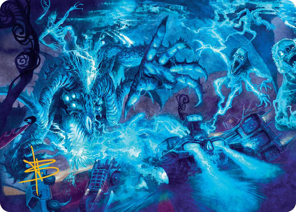 The Speed Demon Art Card (Gold-Stamped Signature) [Aetherdrift Art Series] Magic: The Gathering