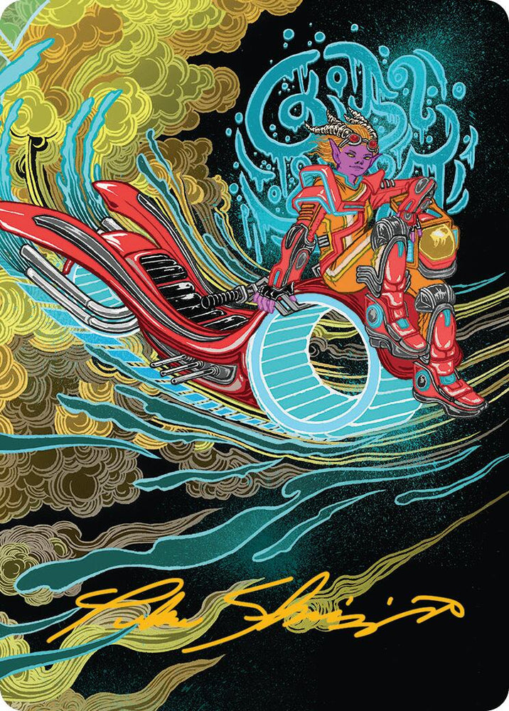 Cloudspire Skycycle Art Card (Gold-Stamped Signature) [Aetherdrift Art Series] Magic: The Gathering