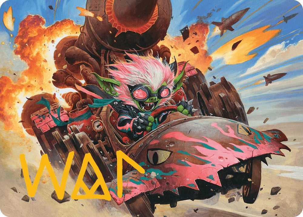 Redshift, Rocketeer Chief Art Card (Gold-Stamped Signature) [Aetherdrift Art Series] Magic: The Gathering