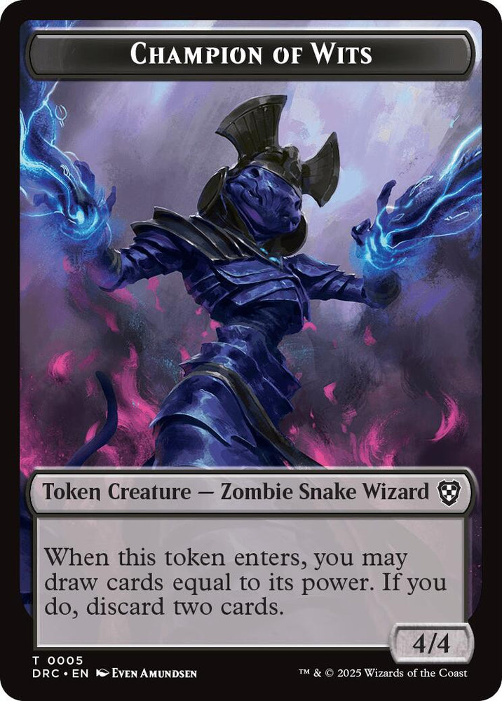 Champion of Wits // Zombie (0003) Double-Sided Token [Aetherdrift Commander Tokens] Magic: The Gathering