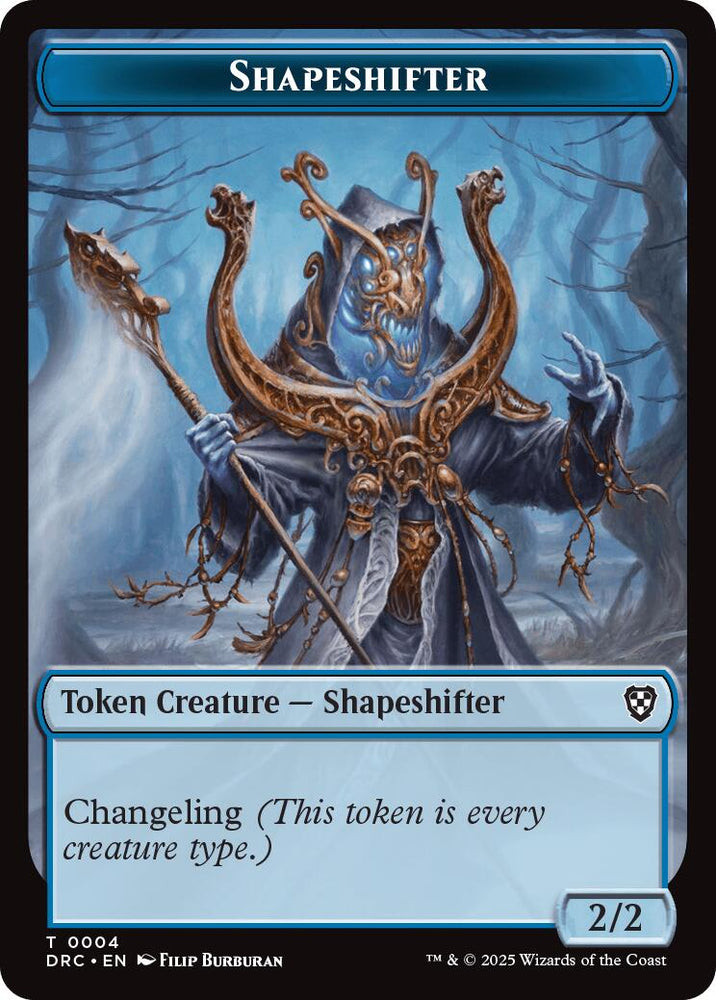 Shapeshifter // Zombie (0003) Double-Sided Token [Aetherdrift Commander Tokens] Magic: The Gathering