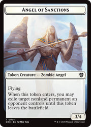Angel of Sanctions // Zombie (0003) Double-Sided Token [Aetherdrift Commander Tokens] Magic: The Gathering