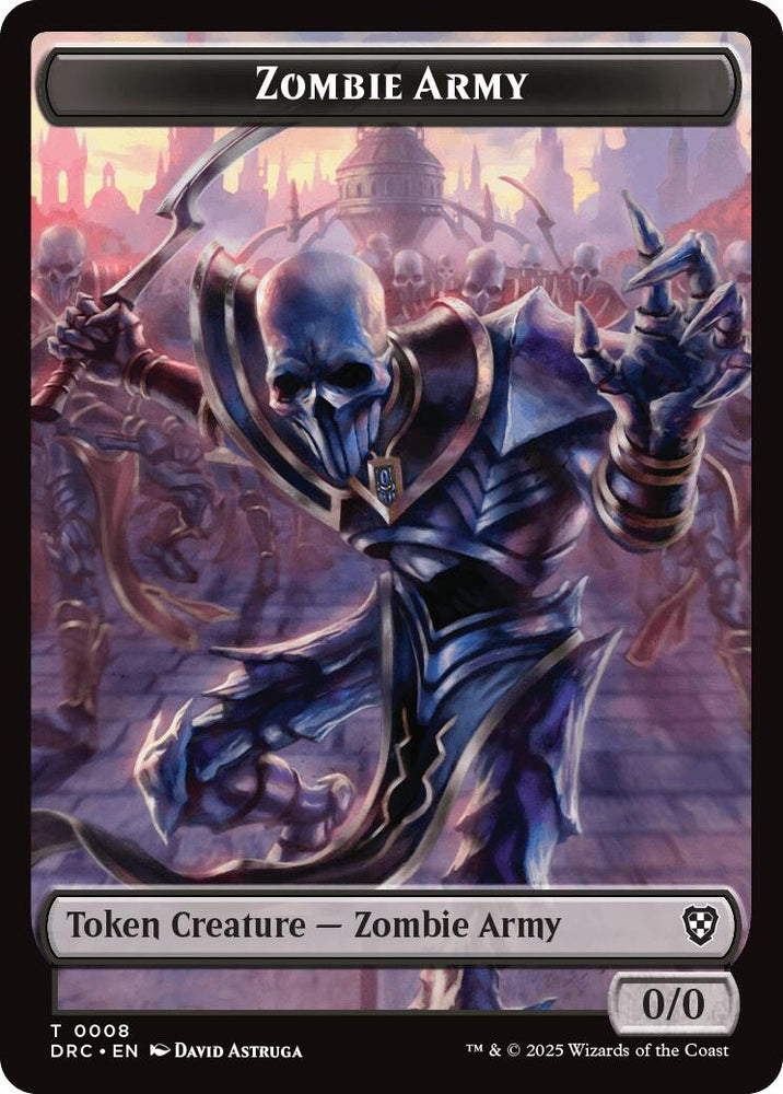 Zombie Army // Shapeshifter Double-Sided Token [Aetherdrift Commander Tokens] Magic: The Gathering