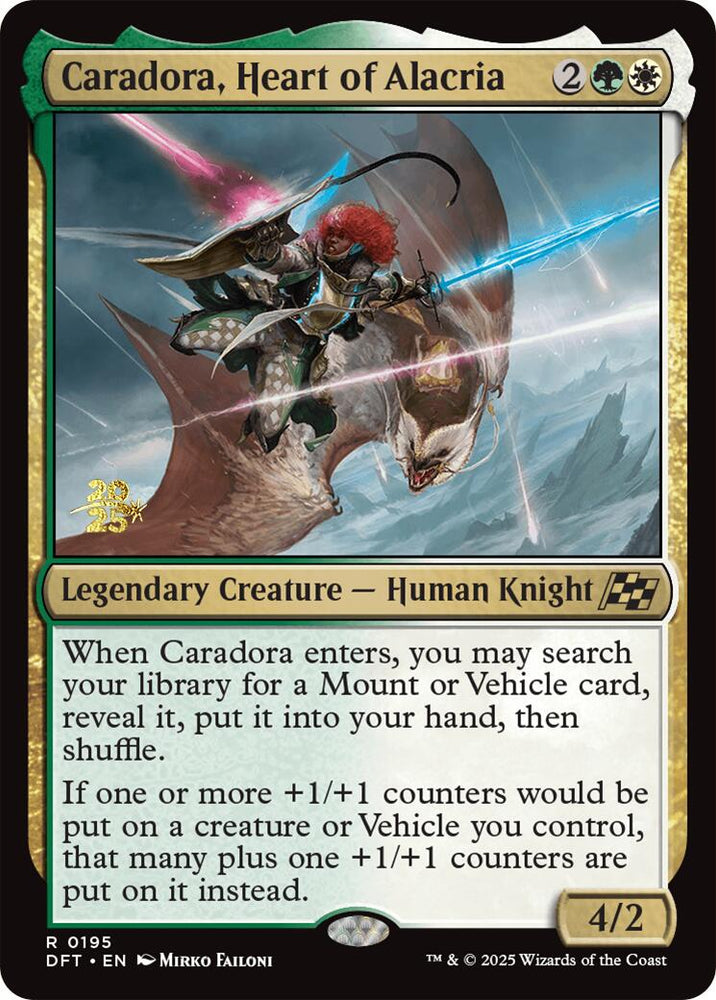 Caradora, Heart of Alacria [Aetherdrift Prerelease Promos] Magic: The Gathering