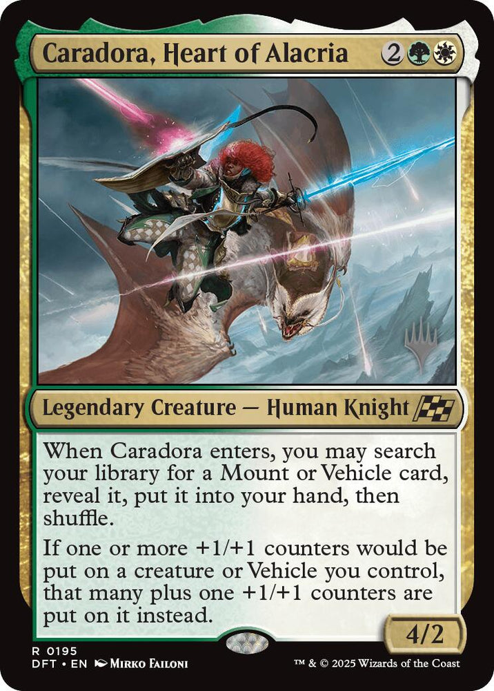 Caradora, Heart of Alacria (Promo Pack) [Aetherdrift Promos] Magic: The Gathering
