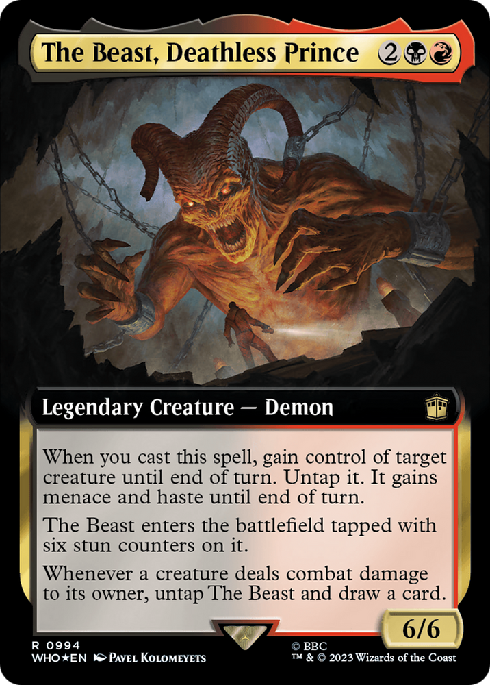 The Beast, Deathless Prince (Extended Art) (Surge Foil) [Doctor Who] Magic: The Gathering