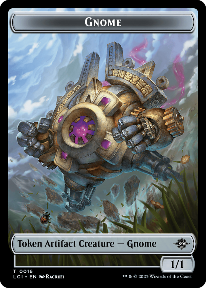 Gnome // Dinosaur (0001) Double-Sided Token [The Lost Caverns of Ixalan Tokens] Magic: The Gathering