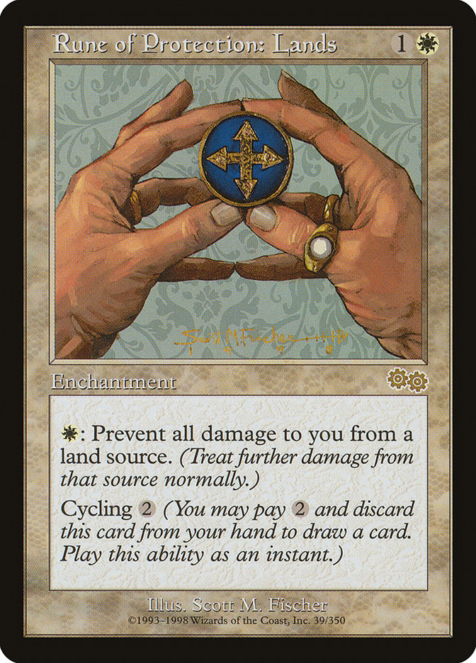 Rune of Protection: Lands [Urza's Saga] Magic: The Gathering