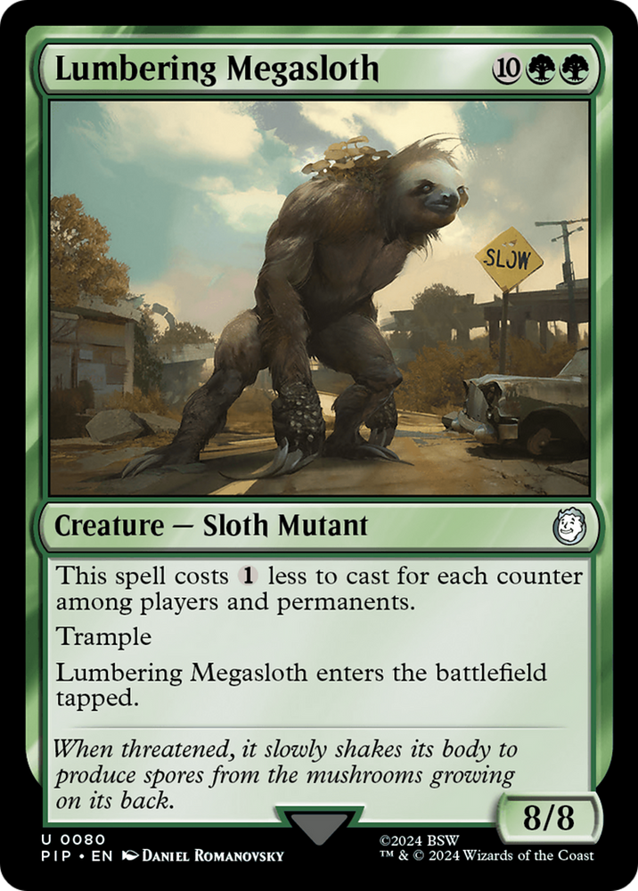 Lumbering Megasloth [Fallout] Magic: The Gathering