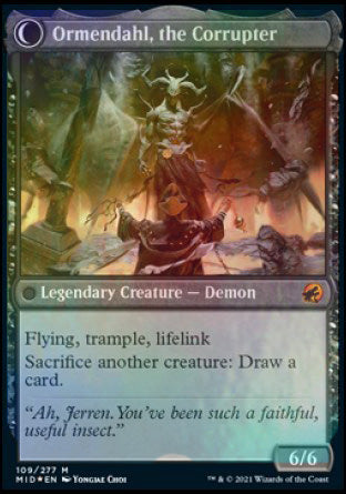 Jerren, Corrupted Bishop // Ormendahl, the Corrupted [Innistrad: Midnight Hunt Prerelease Promos] Magic: The Gathering