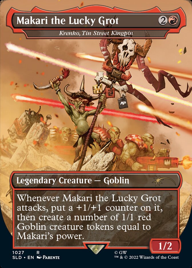 Makari the Lucky Grot - Krenko, Tin Street Kingpin (Borderless) [Secret Lair Drop Series] Magic: The Gathering