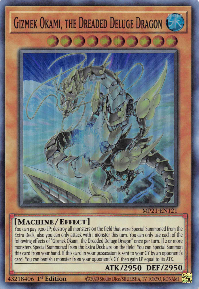 Gizmek Okami, the Dreaded Deluge Dragon [MP21-EN121] Super Rare - Yugioh Cards For Your TCG Needs!