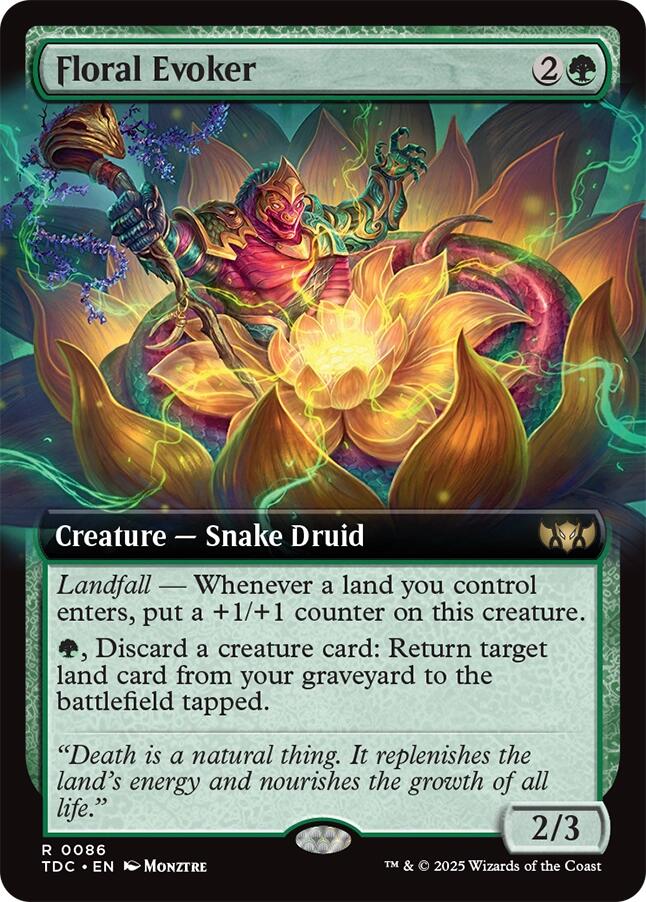 Floral Evoker (Extended Art) [Tarkir: Dragonstorm Commander] Magic: The Gathering