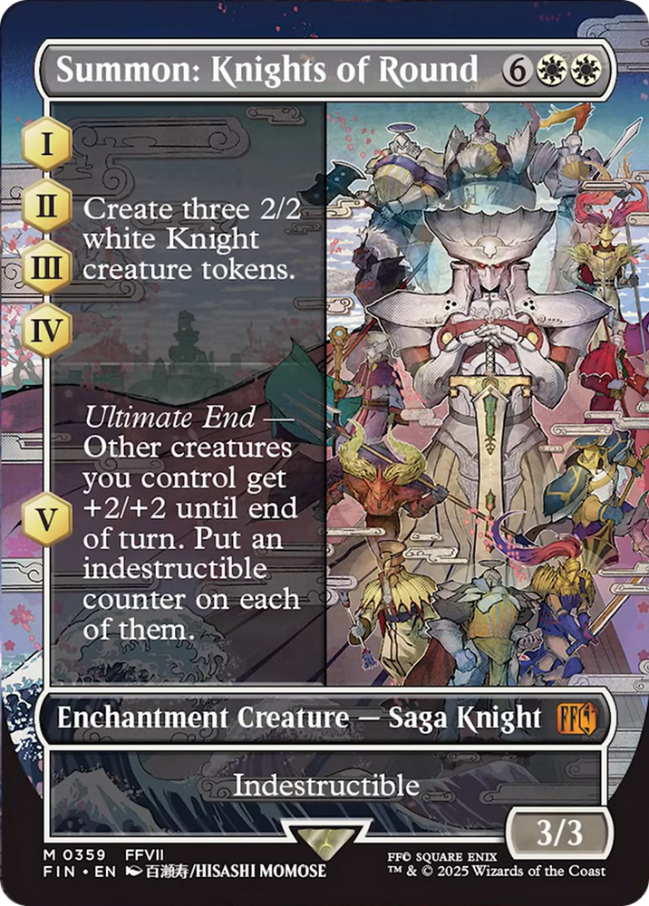 Summon: Knights of Round (Borderless) [FINAL FANTASY] Magic: The Gathering