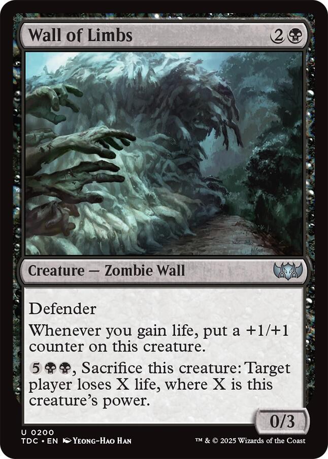 Wall of Limbs [Tarkir: Dragonstorm Commander] Magic: The Gathering