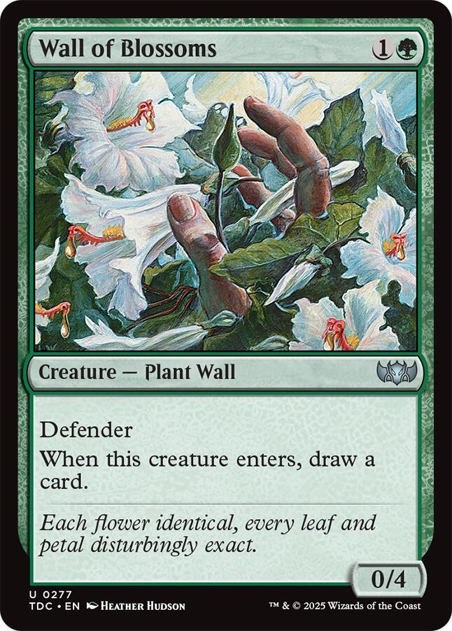 Wall of Blossoms [Tarkir: Dragonstorm Commander] Magic: The Gathering