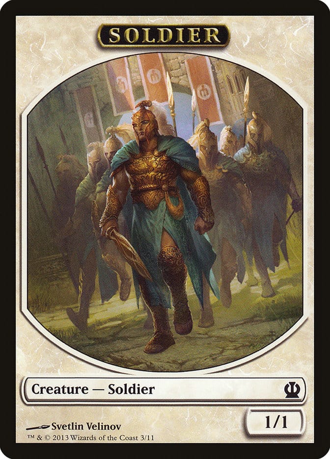 Soldier Token (3/11) [Theros Tokens] Magic: The Gathering