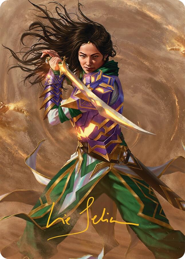 Descendant of Storms Art Card (2/54) (Gold-Stamped Signature) [Tarkir: Dragonstorm Art Series] Magic: The Gathering