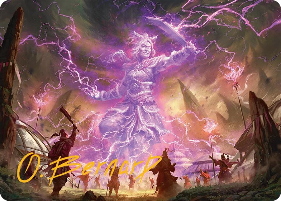 Smile at Death Art Card (4/54) (Gold-Stamped Signature) [Tarkir: Dragonstorm Art Series] Magic: The Gathering