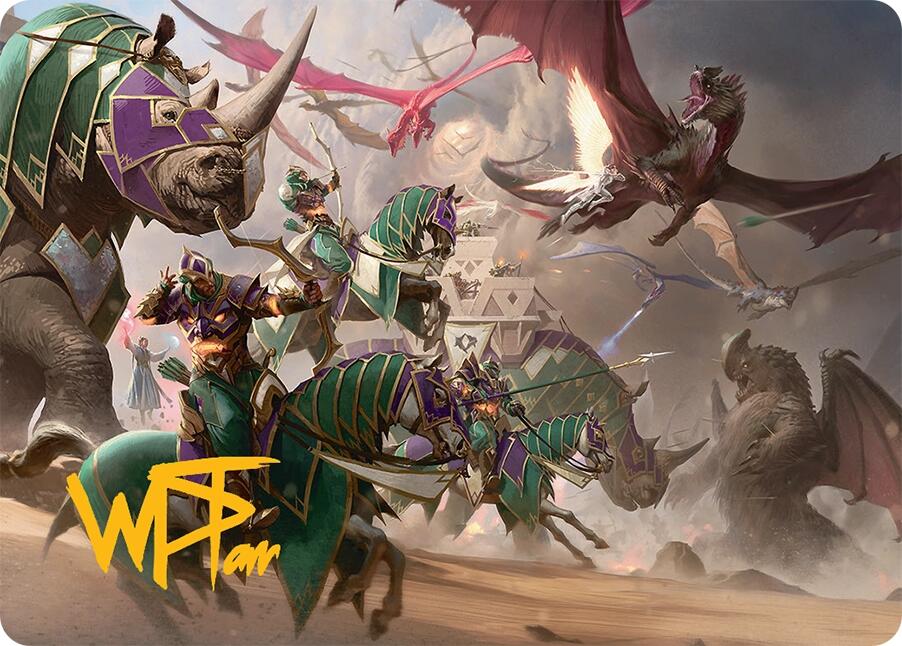United Battlefront Art Card (5/54) (Gold-Stamped Signature) [Tarkir: Dragonstorm Art Series] Magic: The Gathering