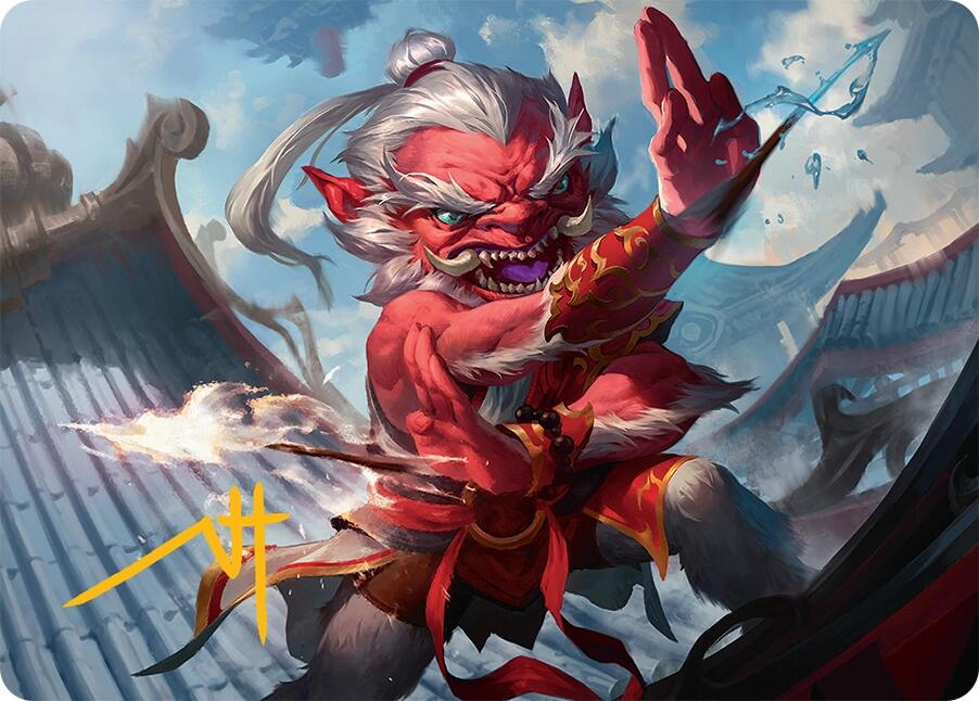 Devoted Duelist Art Card (15/54) (Gold-Stamped Signature) [Tarkir: Dragonstorm Art Series] Magic: The Gathering