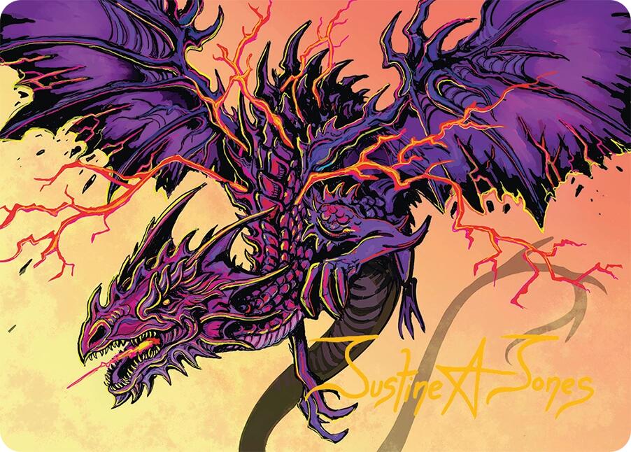 Stormshriek Feral Art Card (35/54) (Gold-Stamped Signature) [Tarkir: Dragonstorm Art Series] Magic: The Gathering