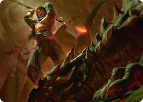 Sarkhan's Resolve Art Card (18/54) [Tarkir: Dragonstorm Art Series] Magic: The Gathering
