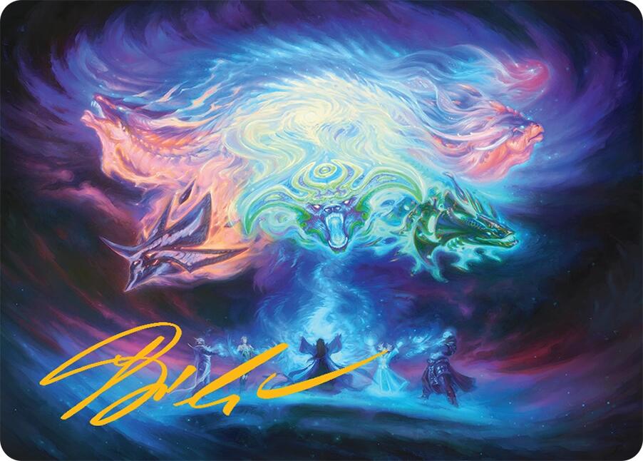 Call the Spirit Dragons Art Card (21/54) (Gold-Stamped Signature) [Tarkir: Dragonstorm Art Series] Magic: The Gathering