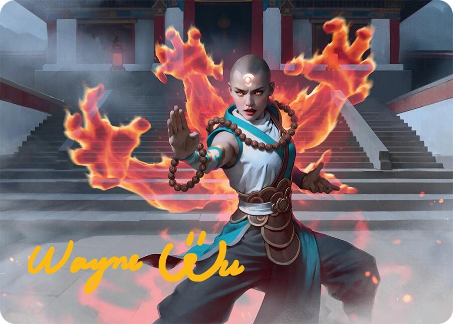 Flamehold Grappler Art Card (24/54) (Gold-Stamped Signature) [Tarkir: Dragonstorm Art Series] Magic: The Gathering