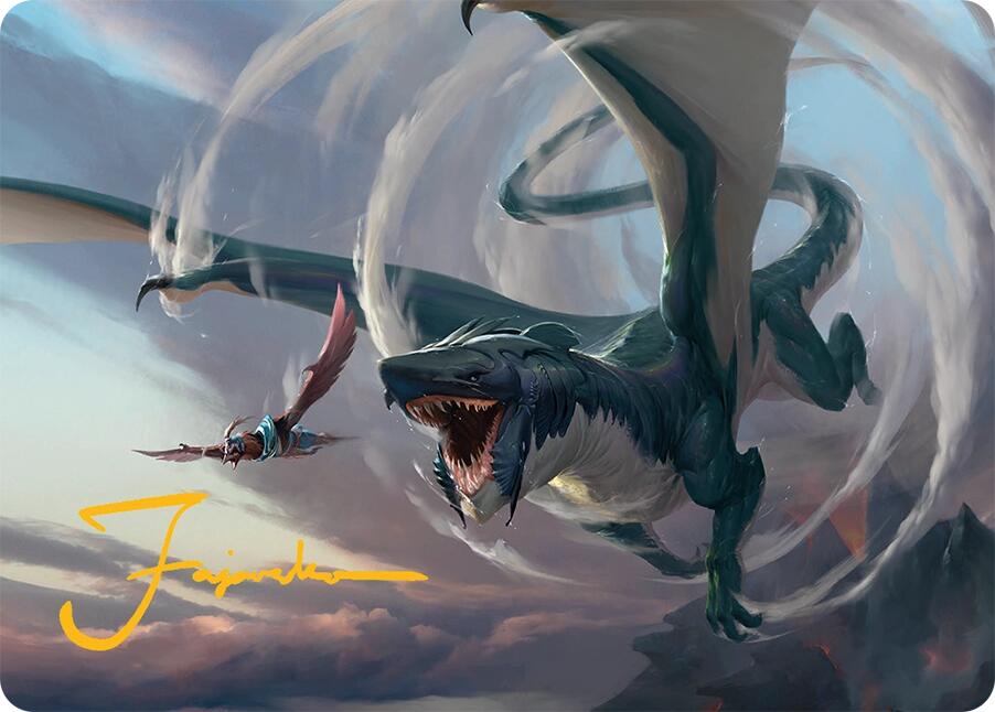 Whirlwing Stormbrood Art Card (27/54) (Gold-Stamped Signature) [Tarkir: Dragonstorm Art Series] Magic: The Gathering