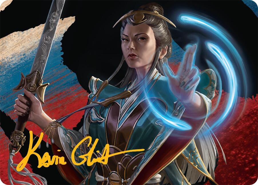 Narset, Jeskai Waymaster Art Card (44/54) (Gold-Stamped Signature) [Tarkir: Dragonstorm Art Series] Magic: The Gathering