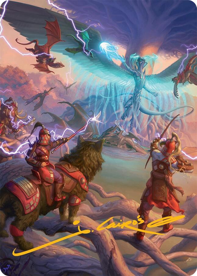 All-Out Assault Art Card (50/54) (Gold-Stamped Signature) [Tarkir: Dragonstorm Art Series] Magic: The Gathering