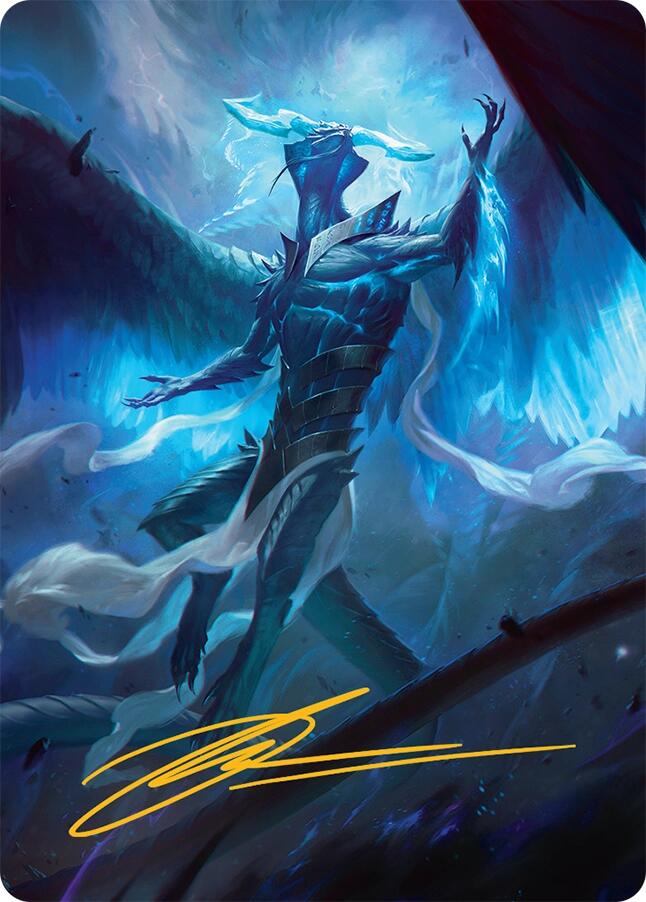 Ugin, Eye of the Storms Art Card (1/54) (Gold-Stamped Signature) [Tarkir: Dragonstorm Art Series] Magic: The Gathering