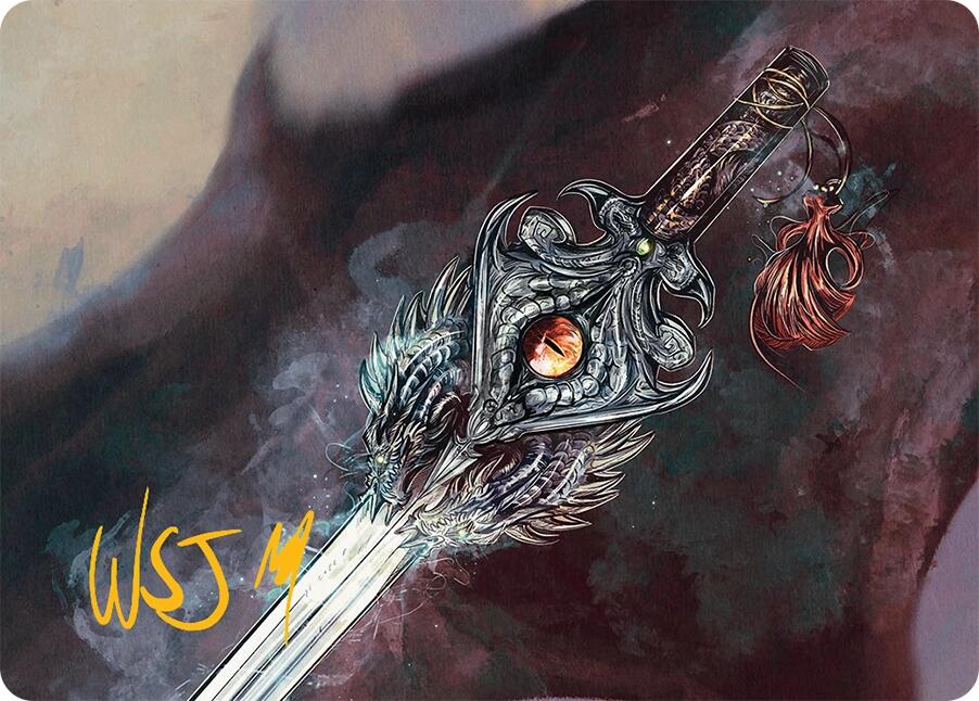 Dragonfire Blade Art Card (40/54) (Gold-Stamped Signature) [Tarkir: Dragonstorm Art Series] Magic: The Gathering