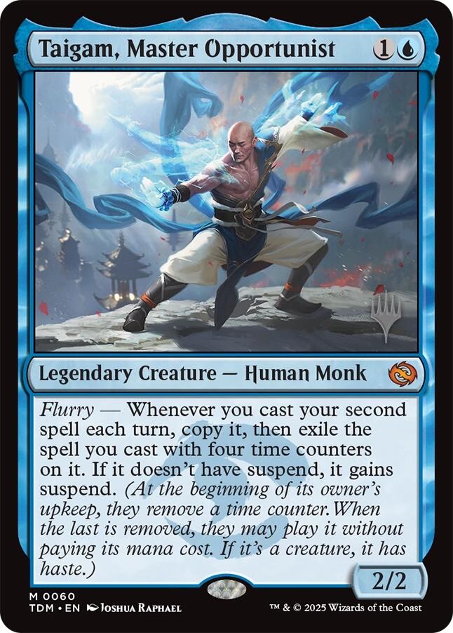 Taigam, Master Opportunist (Promo Pack) [Tarkir: Dragonstorm Promos] Magic: The Gathering