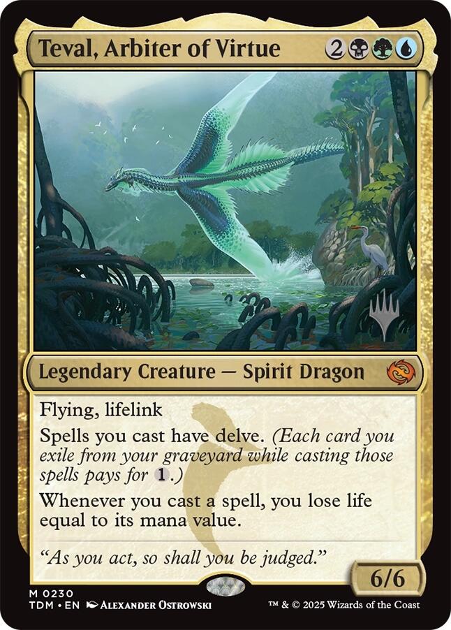 Teval, Arbiter of Virtue (Promo Pack) [Tarkir: Dragonstorm Promos] Magic: The Gathering