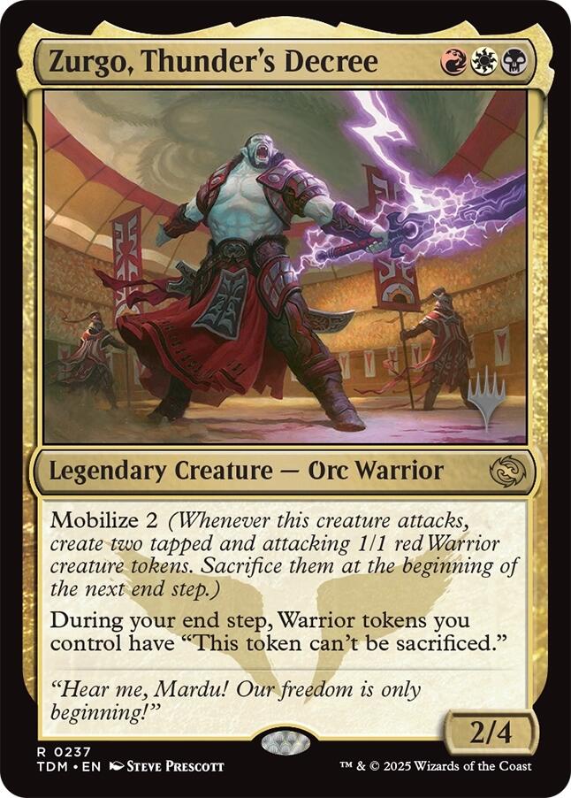 Zurgo, Thunder's Decree (Promo Pack) [Tarkir: Dragonstorm Promos] Magic: The Gathering
