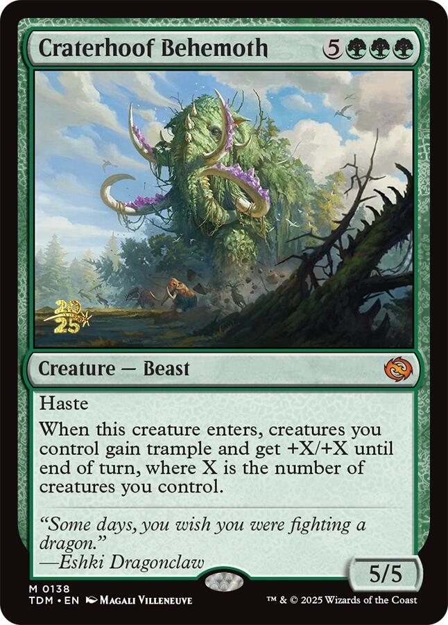 Craterhoof Behemoth [Tarkir: Dragonstorm Prerelease Promos] Magic: The Gathering
