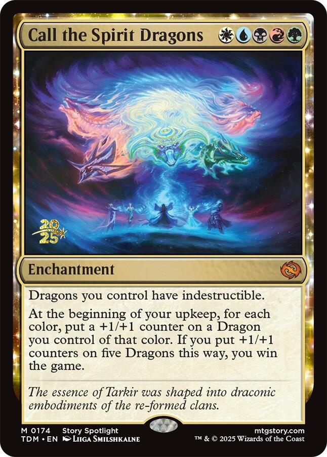 Call the Spirit Dragons [Tarkir: Dragonstorm Prerelease Promos] Magic: The Gathering